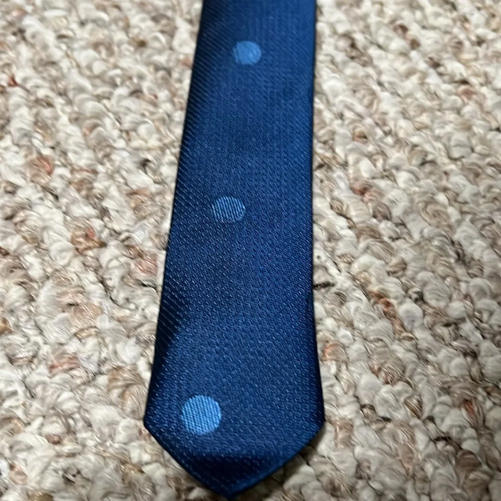 Young Child Clip On Tie Blue with Polka Dots